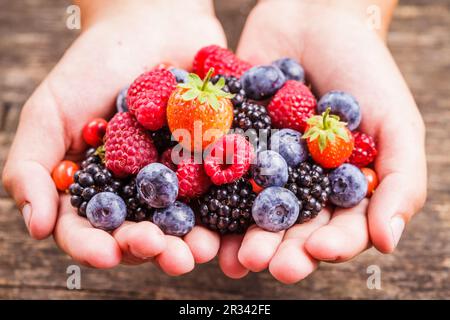 Bacche di mani Foto Stock