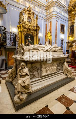 Tomba del Cardinale Silíceo, Collegio reale di Noble Maidens, Toledo, Castilla-la Mancha, Spagna. Foto Stock