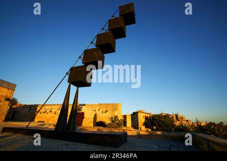 Catedral de Mallorca desde la terraza d' Es Baluard (Museu d'Art Moderne ho contemporani de Palma).Palma.Mallorca.Islas Baleares.España. Foto Stock