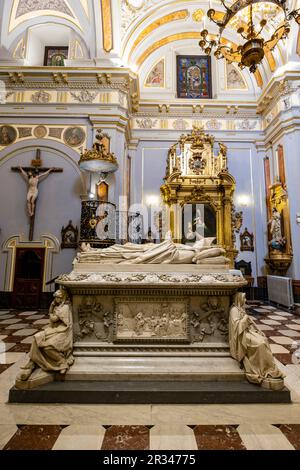 Tomba del Cardinale Silíceo, Collegio reale di Noble Maidens, Toledo, Castilla-la Mancha, Spagna. Foto Stock