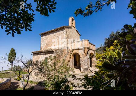 Attuale cappella, progettata da Frederic Wachskmann e costruita al tempo dell'Arciduca Luis Salvador, Monastero di Miramar, Valldemossa, fondata nel 1276 da Jaume II, su richiesta di Ramon Llull, Maiorca, isole baleari, spagna, europa. Foto Stock