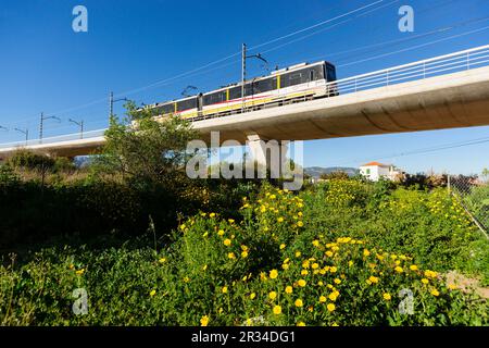 Metro de Palma de Mallorca, Sa Garriga, Mallorca, Islas Baleares, España, Europa. Foto Stock