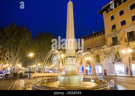 Fonte della principessa, 1834, (fonte di tartarughe), Piazza Rei Joan Carles I, Palma.Maiorca, isole Baleari, Spagna. Foto Stock