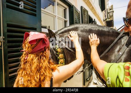 Caragol de Santa Clara, Fiestas de Sant Joan. Ciutadella. Minorca, Islas Baleares, España. Foto Stock