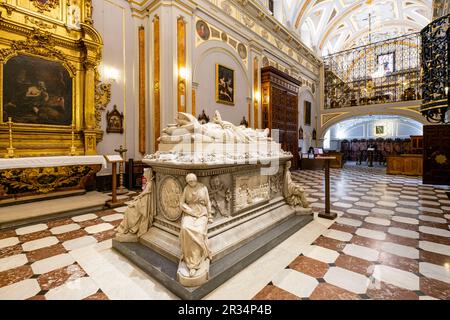 Tomba del Cardinale Silíceo, Collegio reale di Noble Maidens, Toledo, Castilla-la Mancha, Spagna. Foto Stock