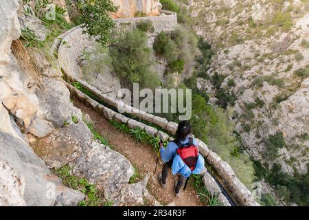 Antica fossa di Solleric, torrente di Almadrà, sierra de Tramuntana, maiorca, isole baleari, spagna, europa. Foto Stock