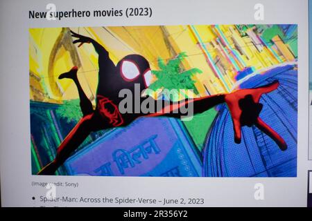 Spider-Man: Attraverso il film ragno-versetto Foto Stock