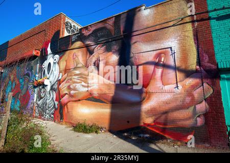 Graffite a Bushwick, Brooklyn, New York City Foto Stock