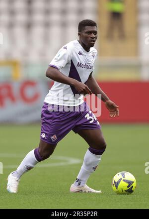 Torino, Italia. 21st maggio, 2023. Alfred Duncan di ACF Fiorentina durante la Serie A match allo Stadio Grande Torino, Torino. Il credito di immagine dovrebbe essere: Jonathan Moskrop/Sportimage Credit: Sportimage Ltd/Alamy Live News Foto Stock