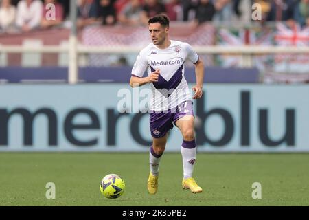 Torino, Italia. 21st maggio, 2023. Josip Brekalo di ACF Fiorentina durante la Serie A match allo Stadio Grande Torino, Torino. Il credito di immagine dovrebbe essere: Jonathan Moskrop/Sportimage Credit: Sportimage Ltd/Alamy Live News Foto Stock