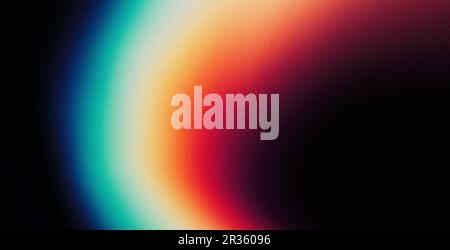 Arancione bianco teal retro griny brillante sfumatura di colore su sfondo nero poster design spazio copia Foto Stock