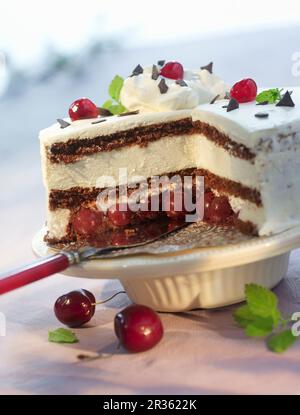 Gateau Foresta Nera, un pezzo rimosso Foto Stock