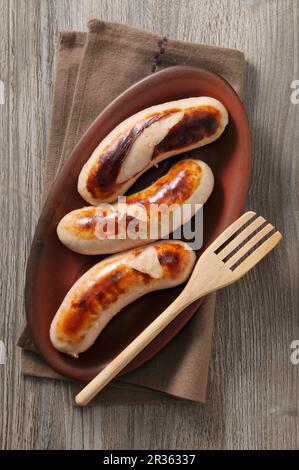 Boudin Blanc (salsiccia bianca francese) Foto Stock