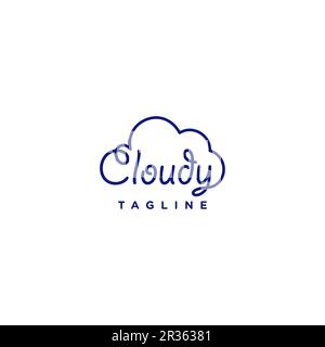 Il logo Word Cloud forma un simbolo Cloud. Il segno di parola è progettato con le lettere dello scritto dalla nuvola di parola con gli accenti che formano la nuvola. Illustrazione Vettoriale