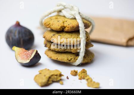 Una sana biscotti con semi e figure Foto Stock