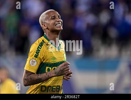 Sete Lagoas, Brasile. 22nd maggio, 2023. Deyverson di Cuiaba, durante la partita tra Cruzeiro e Cuiaba, per la Serie A 2023 brasiliana, allo Stadio Arena do Jacare, a Sete Lagoas il 22 maggio. Foto: Gledston Tavares/DiaEsportivo/Alamy Live News Credit: DiaEsportivo/Alamy Live News Foto Stock