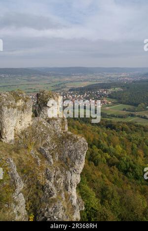 Il Walberla è un'attrezzatura di scarpata della svizzera frankese, in Germania, in baviera Foto Stock