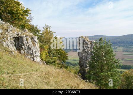 Il Walberla è un'attrezzatura di scarpata della svizzera frankese, in Germania, in baviera Foto Stock