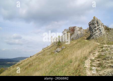 Il Walberla è un'attrezzatura di scarpata della svizzera frankese, in Germania, in baviera Foto Stock