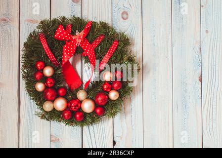 Ghirlanda di Natale sulla parete Foto Stock