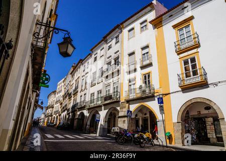 Calle da Republica,,Evora Alentejo,Portogallo, Europa. Foto Stock