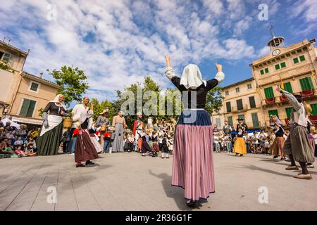 Ballerini tradizionali di Maiorca Llucmajor, Migjorn, isole baleari, spagna. Foto Stock