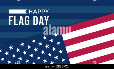 Happy Flag Day nel 14 giugno USA, illustrazione vettoriale, meglio per i social media post modello, biglietto di auguri, orientamento sfondo paesaggio ecc Illustrazione Vettoriale