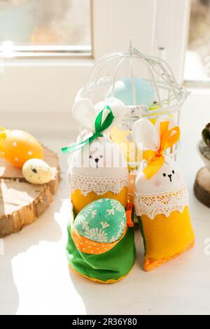 Pasqua cesto tessili Foto Stock