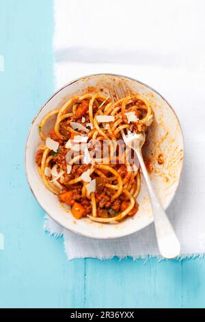 Spaghetti à la bolognese Foto Stock