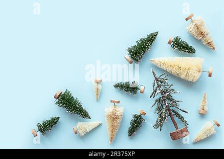 Struttura artificiale degli alberi di Natale. Sfondo delle vacanze invernali. Foto Stock
