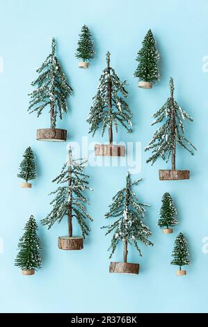Layout alberi di Natale mini. Foto Stock