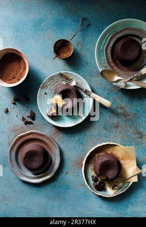 Burro di arachidi choco torta di lava Foto Stock
