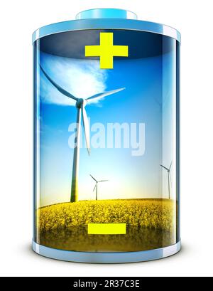 high resolution rendering of a green energy concept Stock Photo