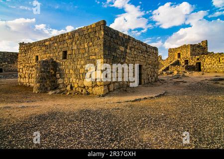 Imponente fortezza a Qasr al-Azraq, Giordania Foto Stock