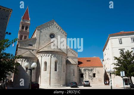 St Cattedrale di Laurence, Città Vecchia, Trogir, Spalato-Dalmazia, Croazia, TRAU Foto Stock