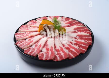 Manzo giapponese Kobe per barbecue，manzo giapponese Wagyu per yakiniku di alta qualità，fetta di manzo giapponese，manzo giapponese marmorizzato utilizzato per sukiyaki e shabu, Kobe Foto Stock