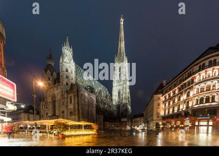 Stephansplatz e St Cattedrale di Santo Stefano, Vienna, Austria Foto Stock