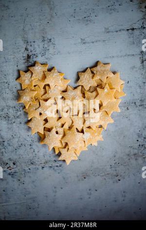 Stelle di pasta a forma di cuore, Foto Stock