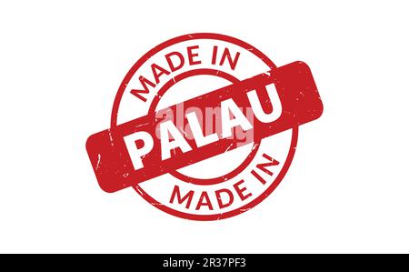 Realizzato in Palau Rubber Stamp Illustrazione Vettoriale