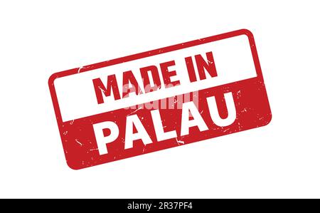 Realizzato in Palau Rubber Stamp Illustrazione Vettoriale