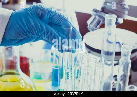 I tubi da laboratorio Foto Stock