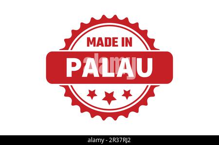 Realizzato in Palau Rubber Stamp Illustrazione Vettoriale