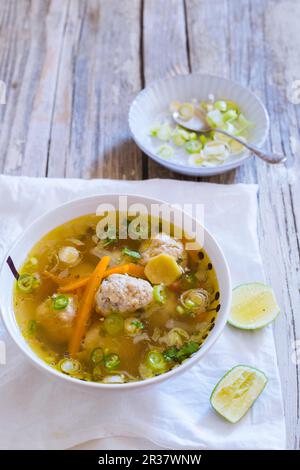 Zuppa di polpette con verdure (Thailandia) Foto Stock