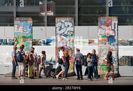 Resti, muro di Berlino, Potsdamer Platz, Berlino, Germania, Muro rimane Foto Stock