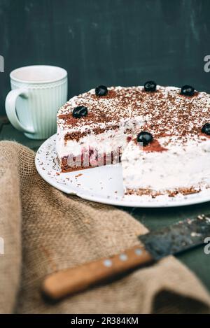 Gateau Foresta Nera, un pezzo rimosso Foto Stock