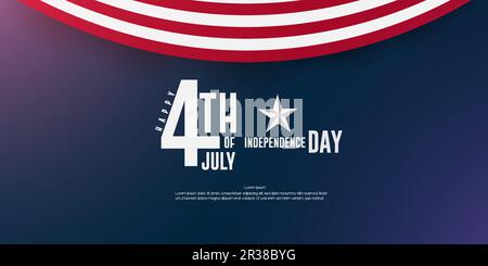 Happy USA Independence Day 4th luglio con un concetto di bandiera americana, poster, e disegno modello vettore illustrazione. Illustrazione Vettoriale