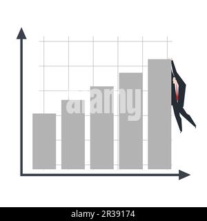 Indicatori uomo d'affari sul grafico delle prestazioni. Concetto di prestazioni elevate Illustrazione Vettoriale