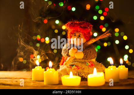 Vecchia brutta donna - giocattolo tessile fortuna teller Foto Stock