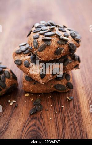 Involtini di pane di zucca farcita Foto Stock