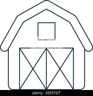 Fienile icona. Bianco e nero semplice segno dalla collezione agricoltura. Icona fienile per logo, modelli, web design e infografiche. Illustrazione Vettoriale